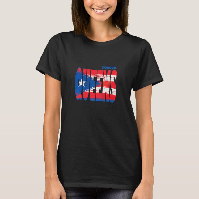 Camiseta Boricua Roots Puerto Rico Pride PR Queens Puerto R (Frente)