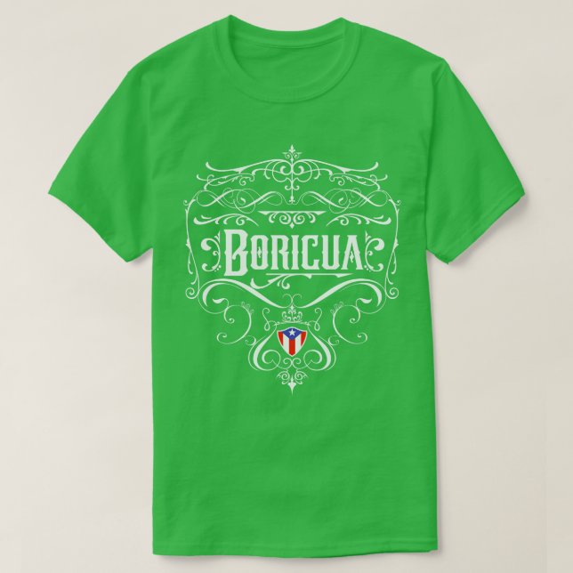 Camiseta Boricua Vintage Art Deco (Frente do Design)