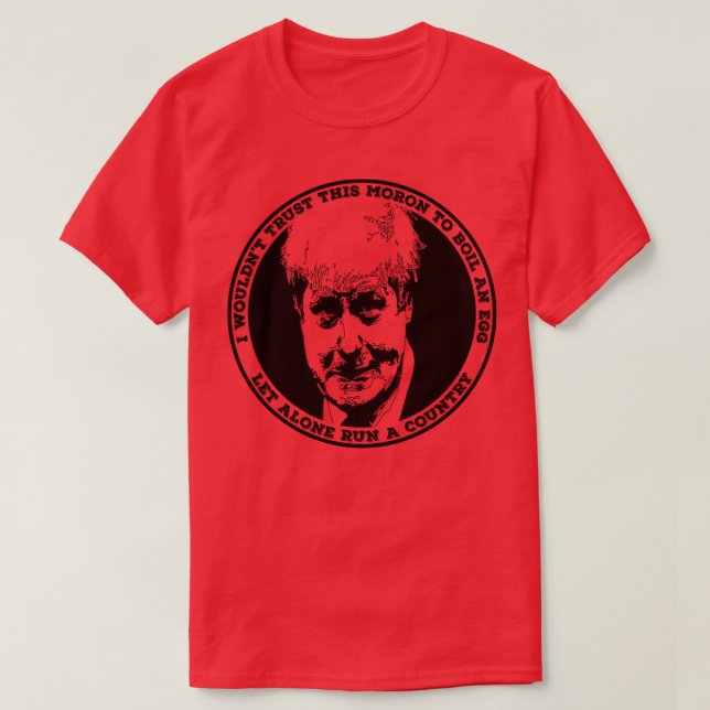 Camiseta BORIS JOHNSON ferve um ovo (Frente do Design)