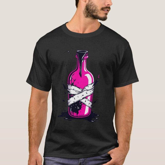 Camiseta borla rosa tóxica (Frente)
