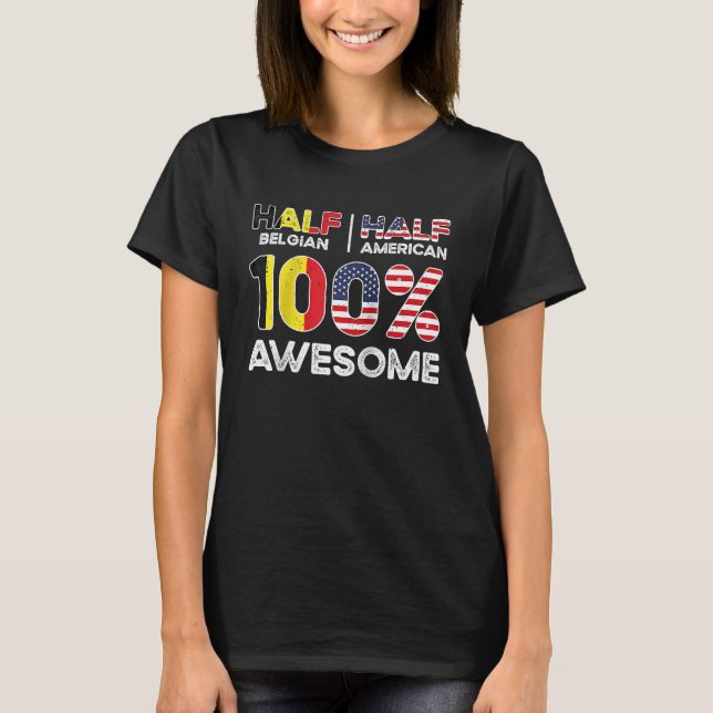 Camiseta Born Belgian Belgium American USA Citizenship Ragl (Frente)