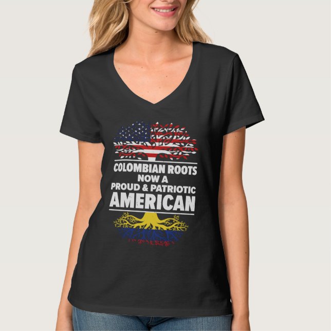 Camiseta Born Colombian Colombia American USA Citizenship (Frente)