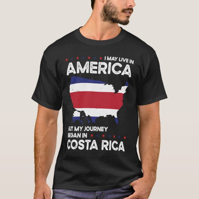 Camiseta Born Costa Rican Costa Rica American USA Citizensh (Frente)
