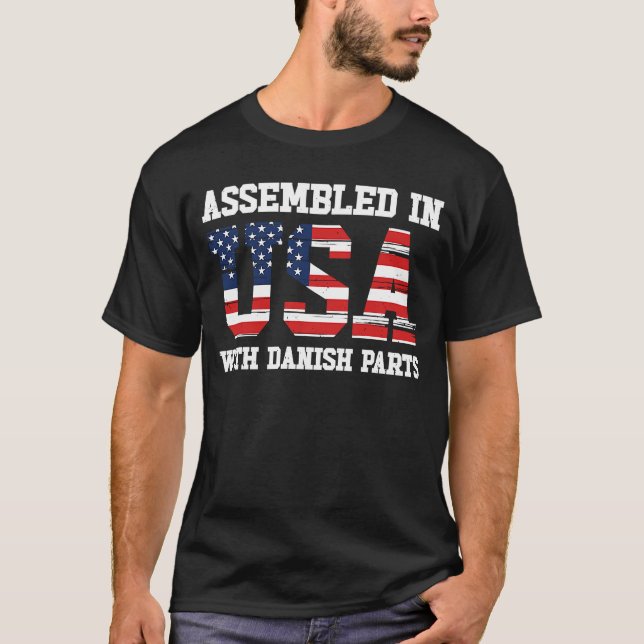 Camiseta Born Danish Denmark American USA Citizenship  1 (Frente)