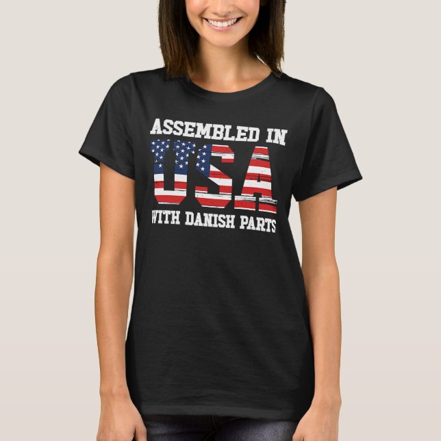 Camiseta Born Danish Denmark American USA Citizenship  1 (Frente)