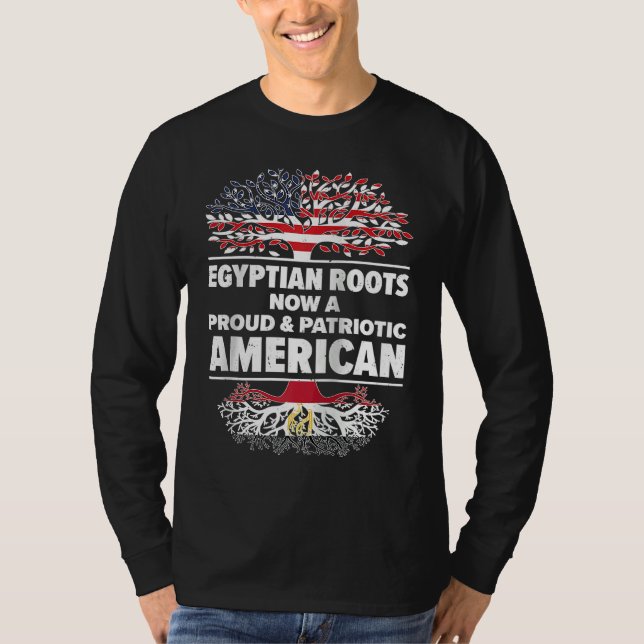 Camiseta Born Egyptian Egypt American USA Citizenship Ragla (Frente)