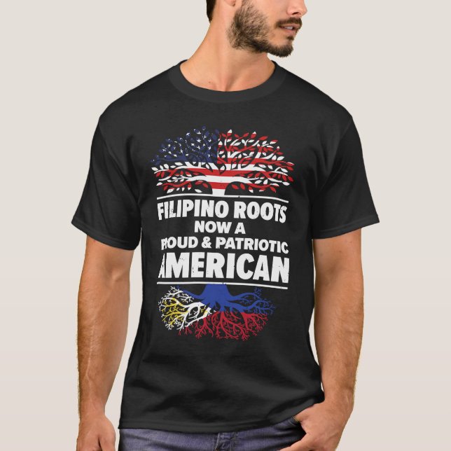Camiseta Born Filipino Philippines American USA Citizenship (Frente)