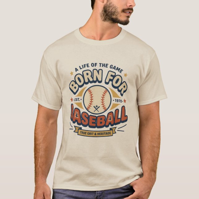 Camiseta Born For Baseball (Frente)