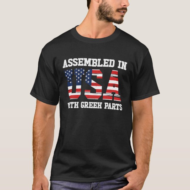 Camiseta Born Greek Greece American USA Citizenship  1 (Frente)
