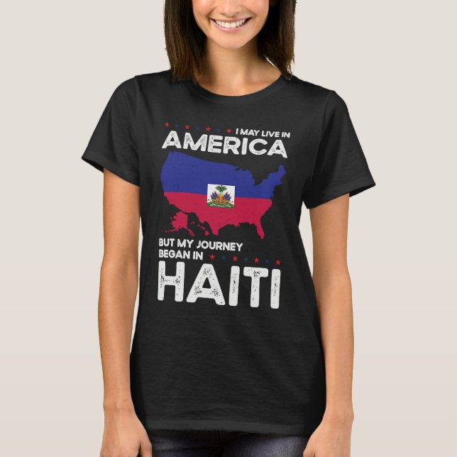 Camiseta Born Haitian Haiti American USA Citizenship (Frente)