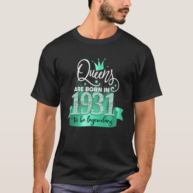 Camiseta Born in 1931 I Black Turquoise Party Outfit & Acce (Frente)