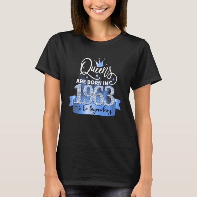 Camiseta Born in 1963 I Festive Black Blue Party Outfit & A (Frente)