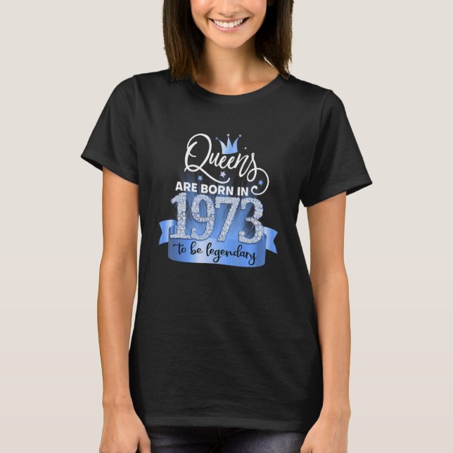 Camiseta Born in 1973 I Festive Black Blue Party Outfit & A (Frente)