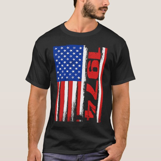 Camiseta Born in 1974 US Flag Patriotic Veterans Day 4th Of (Frente)