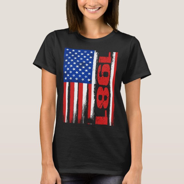 Camiseta Born in 1981 US Flag Patriotic Veterans Day 4th Of (Frente)