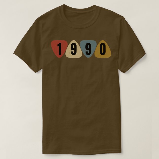 Camiseta Born In 1990 Guitarist Guitar Pick Music Birthday  (Frente do Design)