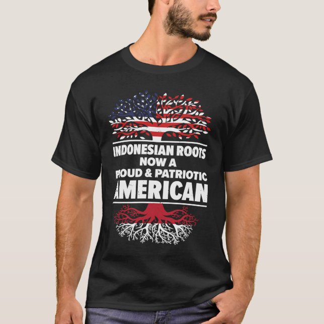 Camiseta Born Indonesian Indonesia American USA Citizenship (Frente)