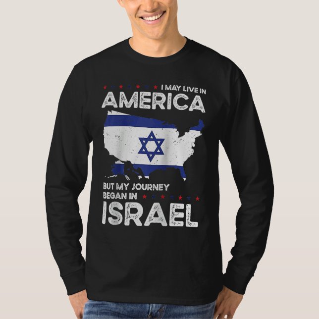Camiseta Born Israeli Israel American USA Citizenship Ragla (Frente)