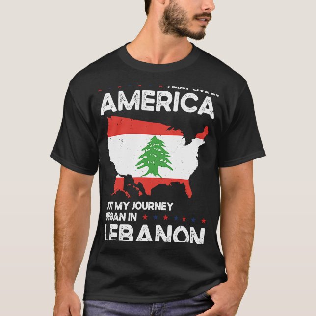 Camiseta Born Lebanese Lebanon American USA Citizenship  2 (Frente)