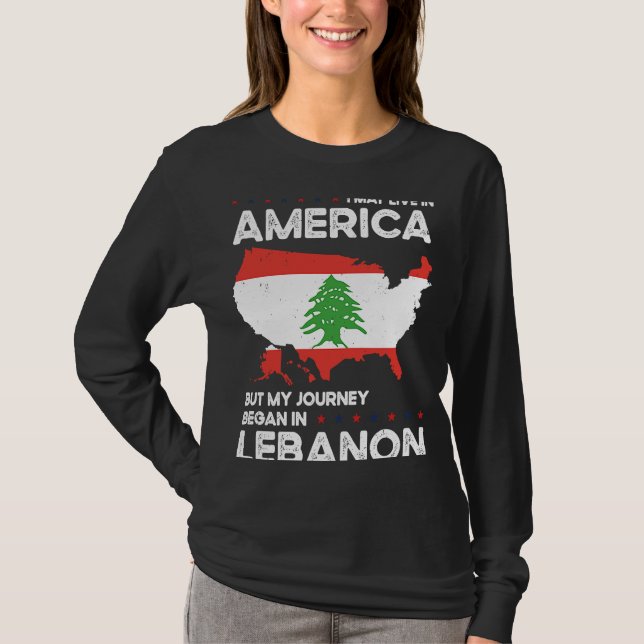 Camiseta Born Lebanese Lebanon American USA Citizenship  2 (Frente)