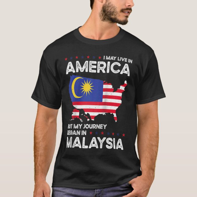 Camiseta Born Malaysian Malaysia American USA Citizenship R (Frente)