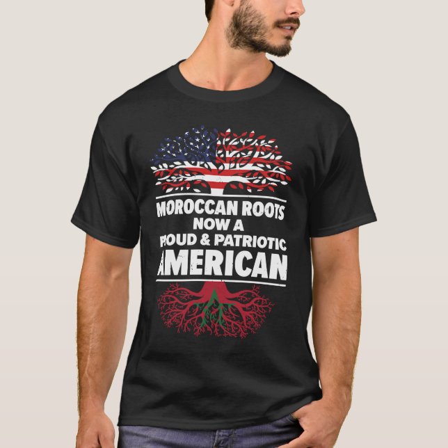 Camiseta Born Moroccan Morocco American USA Citizenship (Frente)