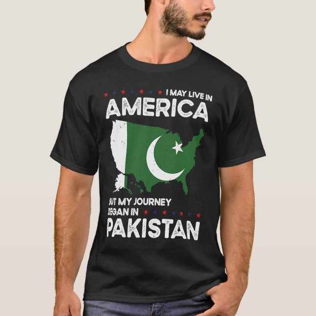 Camiseta Born Pakistani Pakistan American USA Citizenship   (Frente)