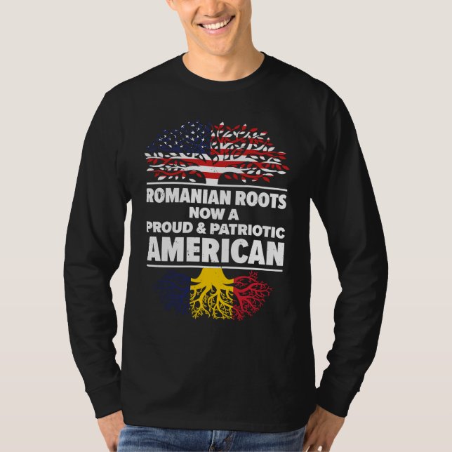 Camiseta Born Romanian Romania American USA Citizenship (Frente)
