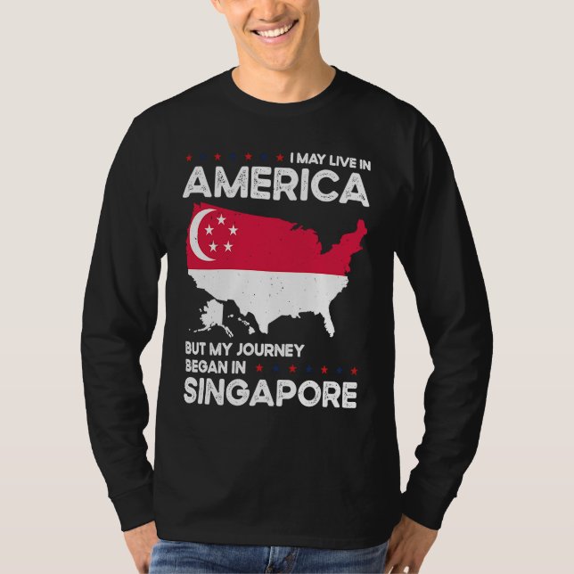 Camiseta Born Singaporean Singapore American USA Citizenshi (Frente)
