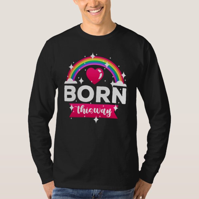 Camiseta Born this way for a LGBT lesbian clothing for wome (Frente)