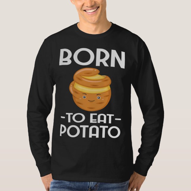 Camiseta Born To EatPotato Chips  Vegetarian Spud Fries (Frente)