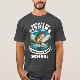 Camiseta Born to Fish Funny Youth Outdoor T-Shirt