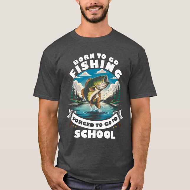 Camiseta Born to Fish Funny Youth Outdoor T-Shirt (Frente)
