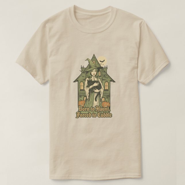 Camiseta born to haunt force to cuddle (Frente do Design)