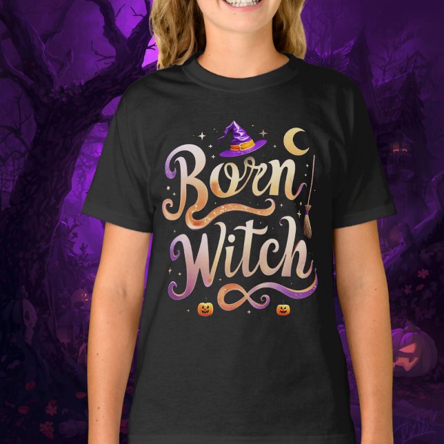 Camiseta Born Witch  -  Halloween costume (Criador carregado)