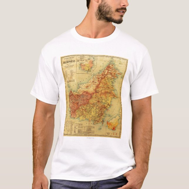 Camiseta BorneoPanoramic MapBorneo (Frente)