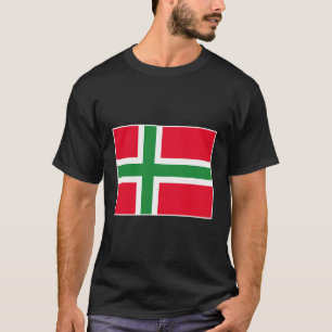 Camiseta Bornholm Flag Roupa do Orgulho Nacional de Souveni