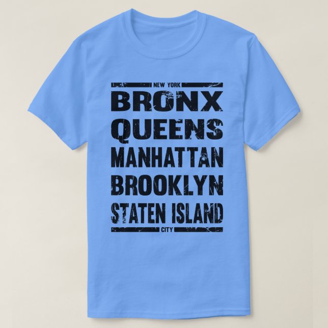 Camiseta Boroughs de nova iorque (Frente do Design)