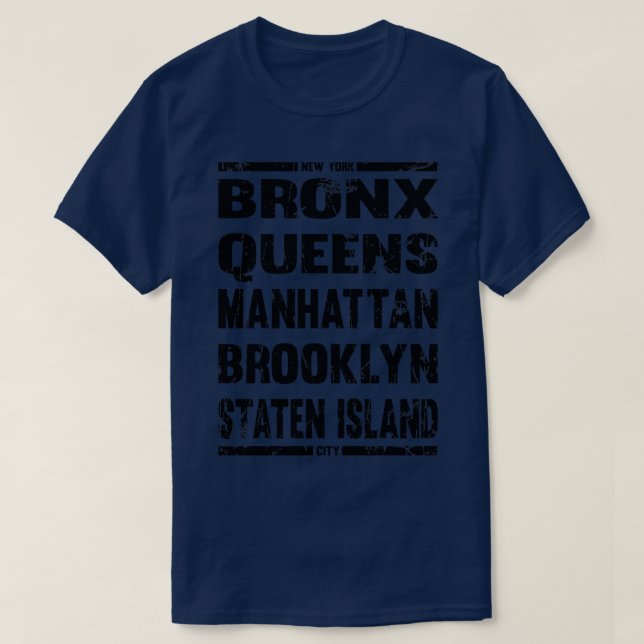 Camiseta Boroughs de nova iorque (Frente do Design)