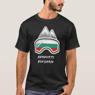 Camiseta Borovets Bulgária Resort de Esqui/Snowboard Preto