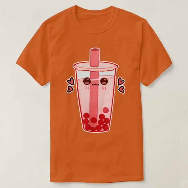 Camiseta Borracha Chá - Anime Kawaii Bubble Tea Funny Lover (Frente do Design)