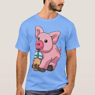 Camiseta Borracha De Bebendo De Suíno - Animais De Chá Com
