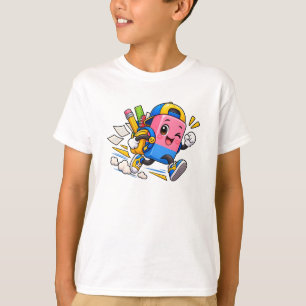 Camiseta Borracha de corrida fofa de mochila - crianças eng