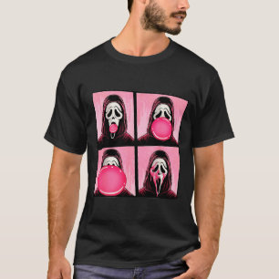 Camiseta Borracha de Rosto Assustador Em Outubro Nós Usamos