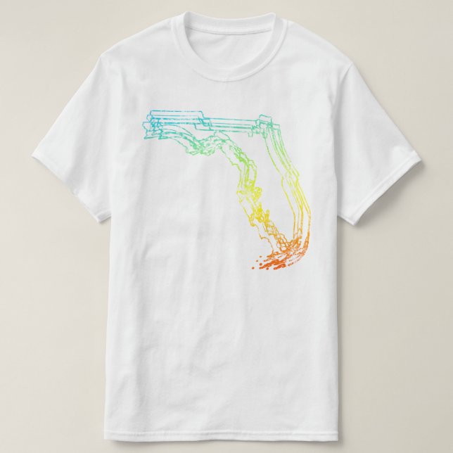 Camiseta borrão de derrame florida (Frente do Design)