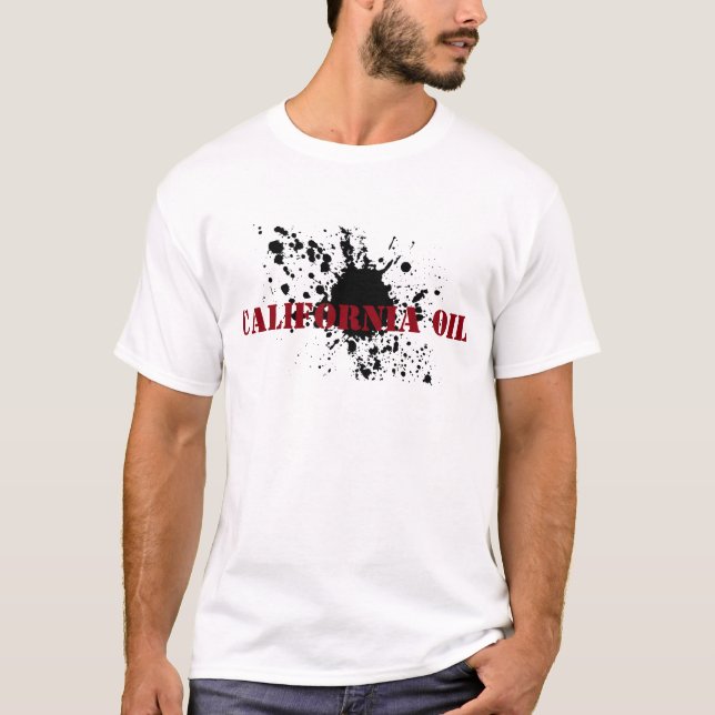 Camiseta Borrão do óleo do estêncil do óleo de Califórnia (Frente)