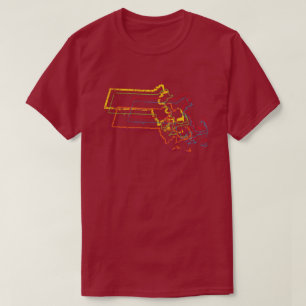 Camiseta borrão do orgulho de Massachusetts