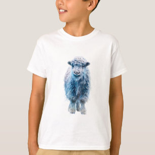 Camiseta Borrego Lanoso Gélido Azul Cabrito Ovelha Crianças