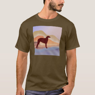 Camiseta Borzoi da miragem da montanha