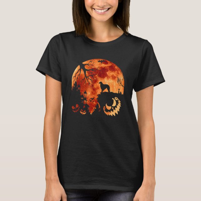 Camiseta Borzoi E Moon Halloween Costume Pumpkin (Frente)